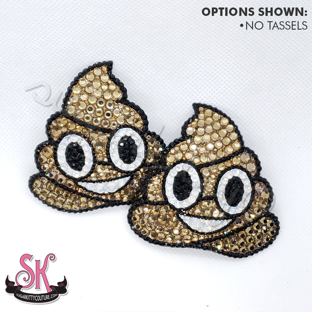 Poop Emoji Rhinestone Pasties