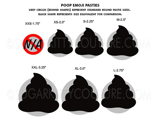 Poop Emoji Rhinestone Pasties